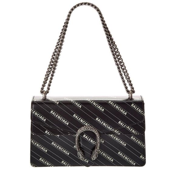 Gucci X Balenciaga Dionysus Small Leather Shoulder Bag, Black - Picture 1 of 4